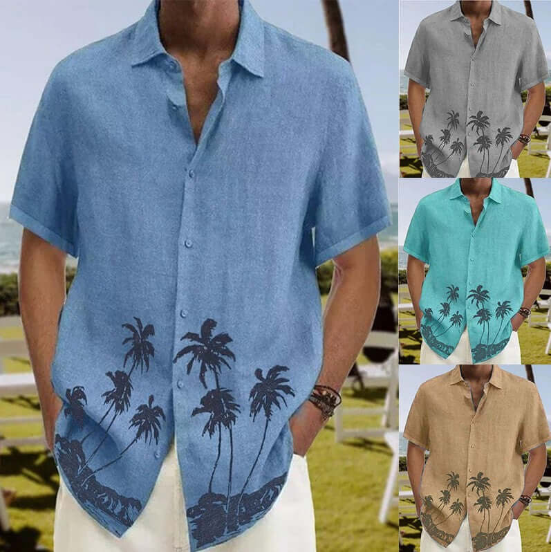 Golden State Breeze Button-Down Shirt - Embody the Relaxed Elegance of California's Palm Trees