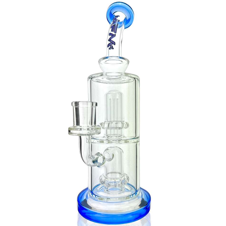 9" AFM UFO Double Perc Glass Dab Rig