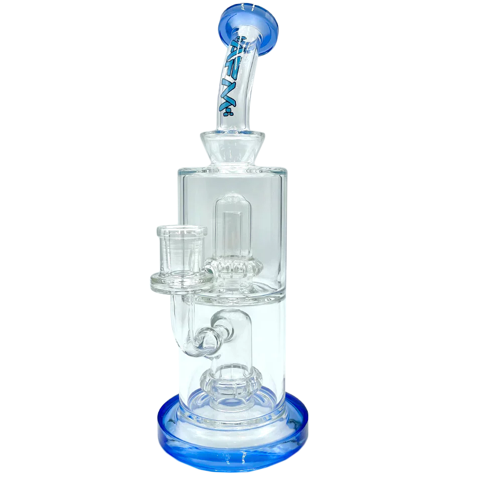 9" AFM UFO Double Perc Glass Dab Rig