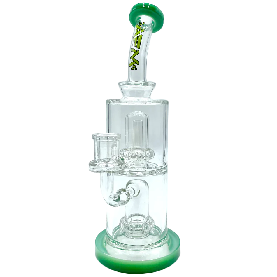 9" AFM UFO Double Perc Glass Dab Rig