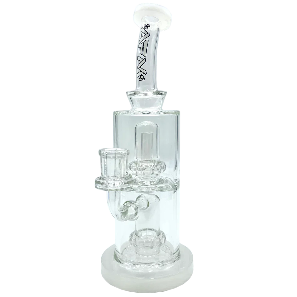 9" AFM UFO Double Perc Glass Dab Rig